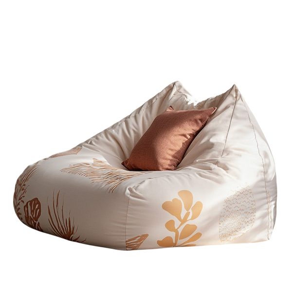 Nordic Simple Plant Pattern Bean Bag Sofa - Image 3