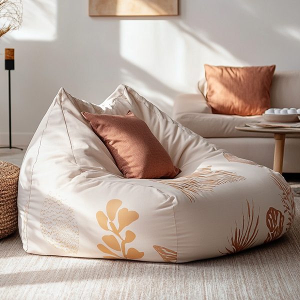 Nordic Simple Plant Pattern Bean Bag Sofa