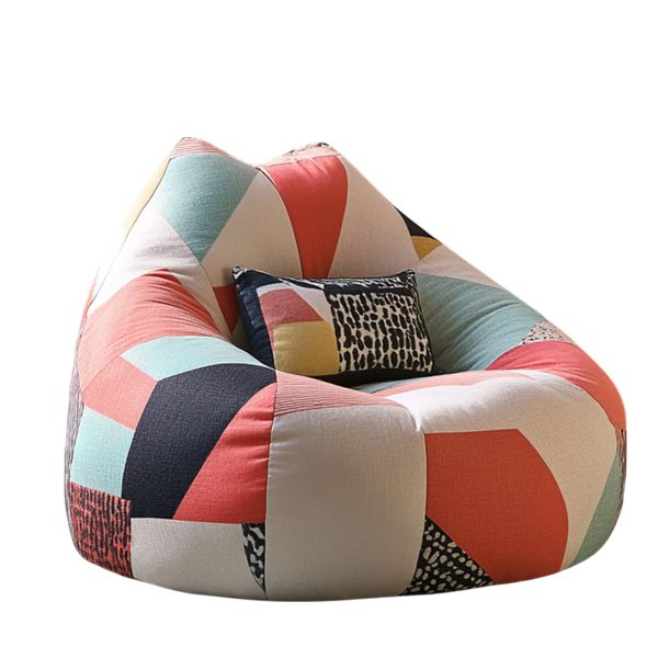 Geometric Colorful Bean Bag Chair Modern Simple - Image 3