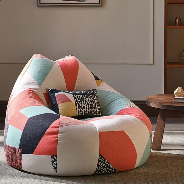 Geometric Colorful Bean Bag Chair Modern Simple