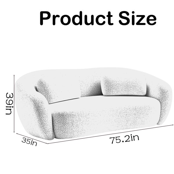 Nordic Minimalist Short Plush Sofa - Image 2