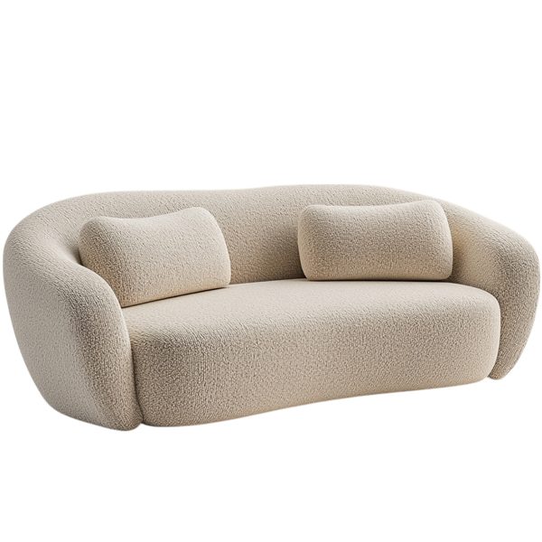 Nordic Minimalist Short Plush Sofa - Image 3