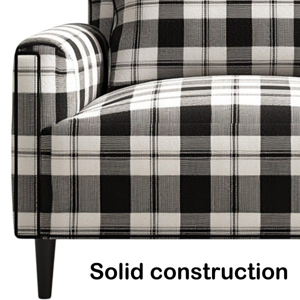 Classic Black White Plaid chair, Breathable and Comfortable - Image 2