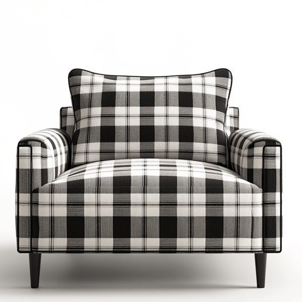 Classic Black White Plaid chair, Breathable and Comfortable - Image 3