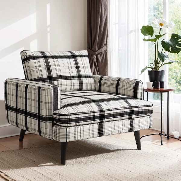 Classic Black White Checked chair Comfort Style