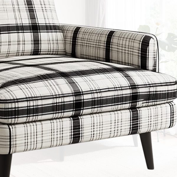 Classic Black White Checked chair Comfort Style - Image 2