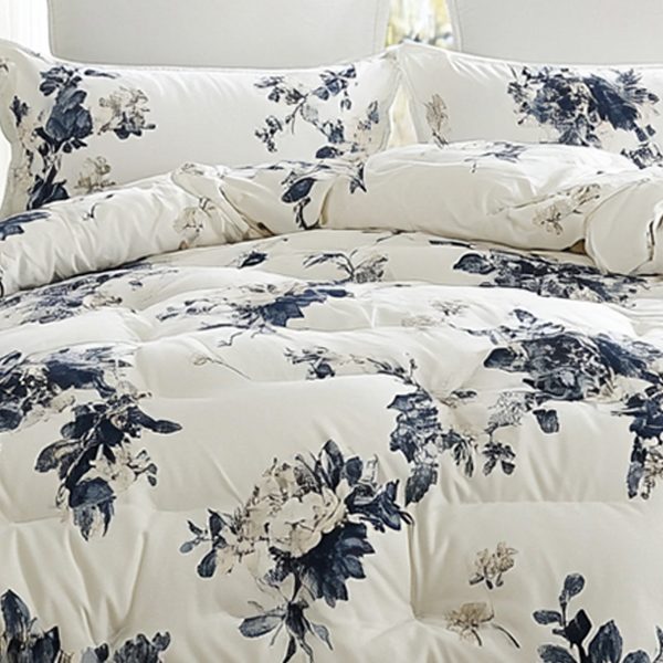 Fresh Blue Grey Floral Down Comforter - Image 2