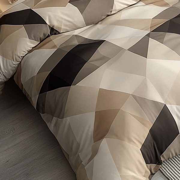 Modern Geo Abstract Brown Duvet - Image 3