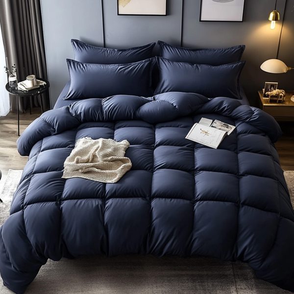 Deep Blue Quilted Comforter All Season Warm