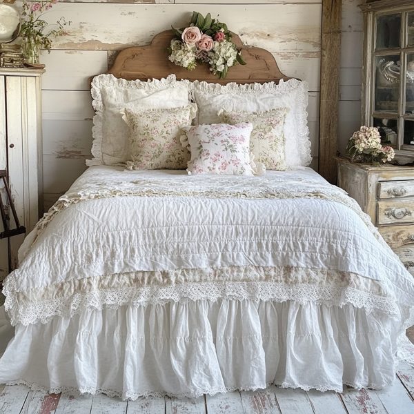 French Country Lace Bed Skirt