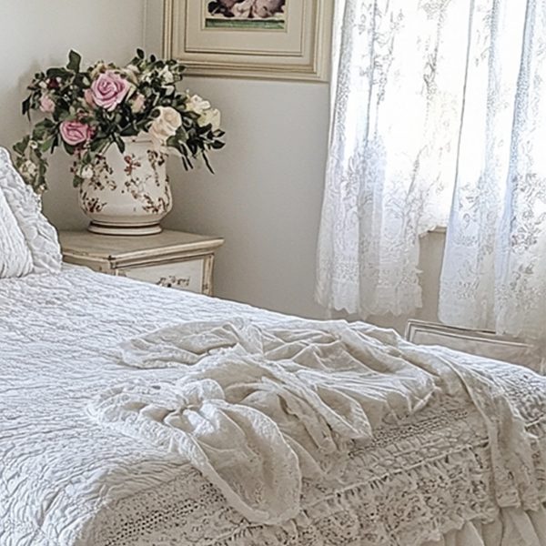 Vintage Lace Princess Bedding Skirt - Image 2